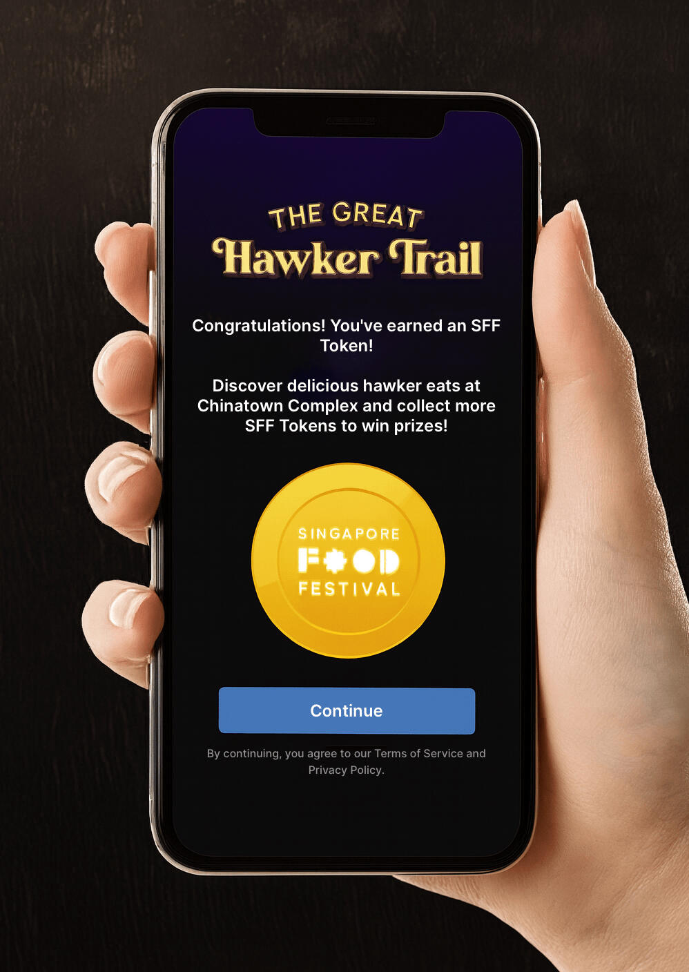 SFF token claim on handheld mobile device